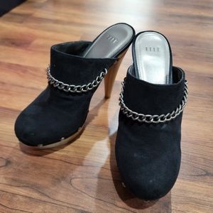 Elle Studded Heeled Clogs with chain